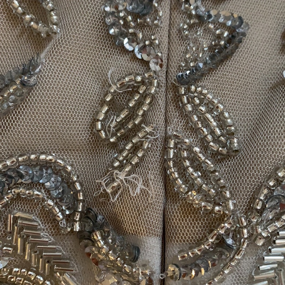 NWT Adrianna Papell ivory beaded long dress - Picture 7 of 7